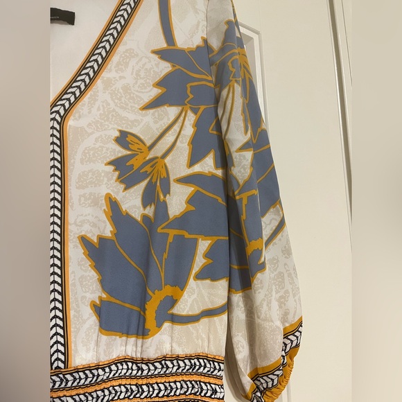 White House Black Market Dress ¾ Sleeve Smocked Waist Dress - Picture 9 of 12